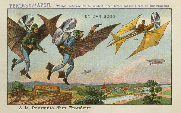 Pursuing a fraudster in the year 2000 (chromolitho)