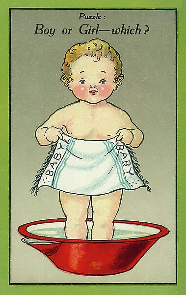 Puzzle: boy or girl - which? (colour litho)