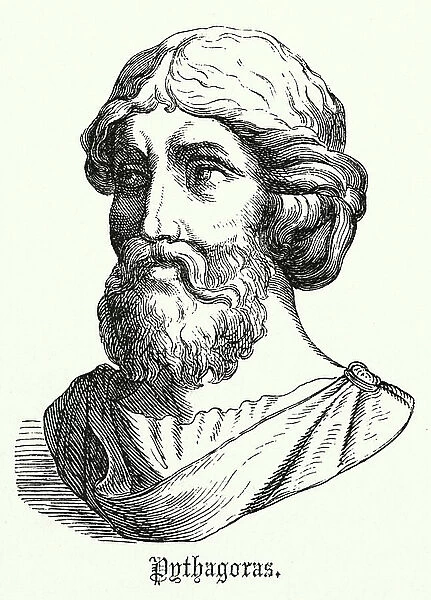 Pythagoras, ancient Greek mathematician (engraving)