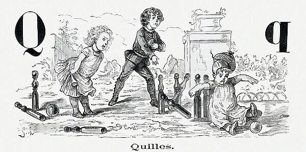 Q for Bowling, c1880 (illustration)