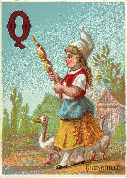 Q for quenouille (spinner) (chromolitho)