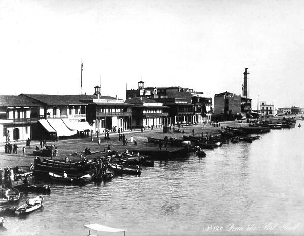 The Quay at Port Said, c. 1878 (b  /  w photo)