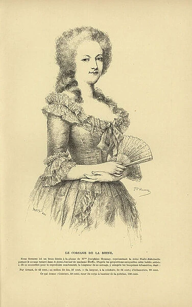 The Queen in her bodice - sketch by Miss Josephine Houssay