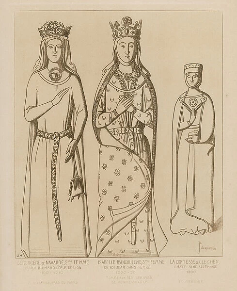Queens of the 13th century (engraving)