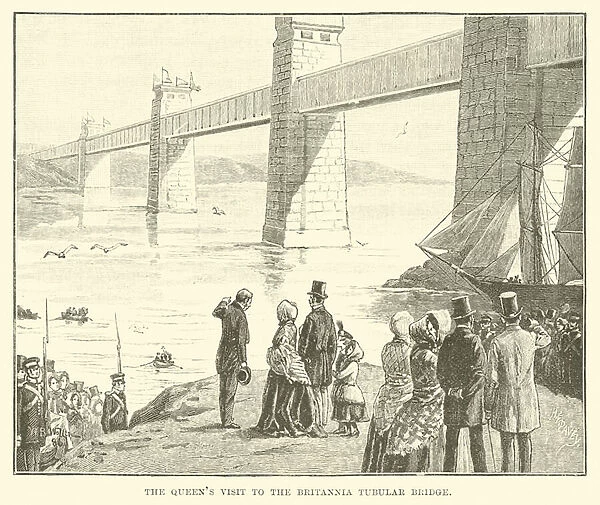 The Queens Visit to the Britannia Tubular Bridge (engraving)
