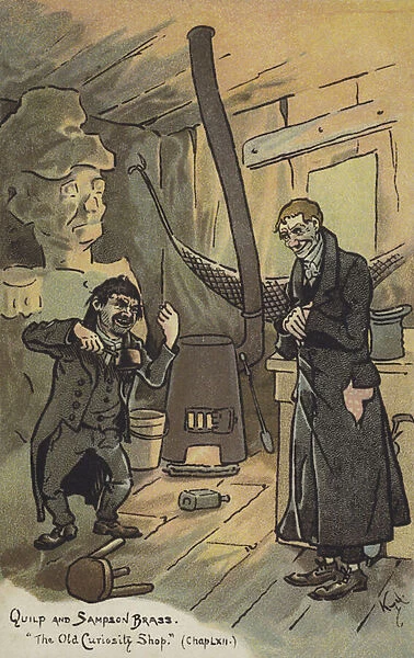 Quilp and Sampson Brass, The Old Curiosity Shop (colour litho)
