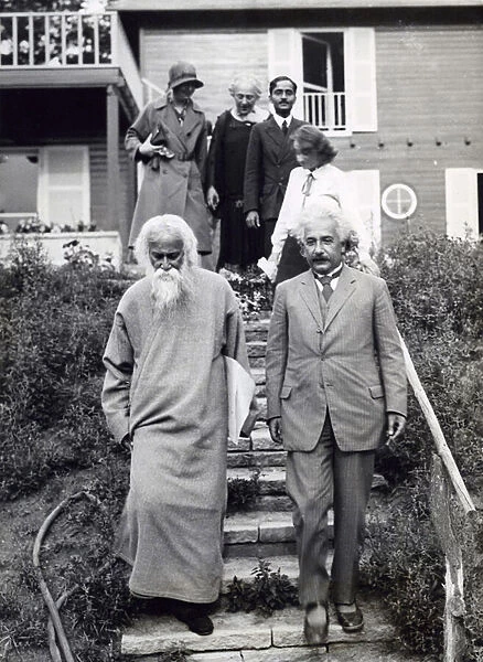 Rabindranath Tagore and Albert Einstein at his villa in Caputh, near Berlin