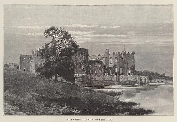 Raby Castle, Side View from the Lake (engraving)