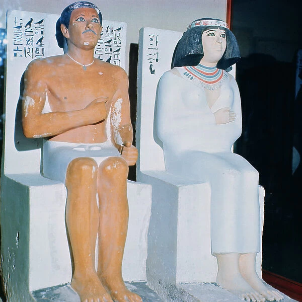 Rahotep and his Wife, Nofret, from Meydum, c. 2620 BC (painted limestone)