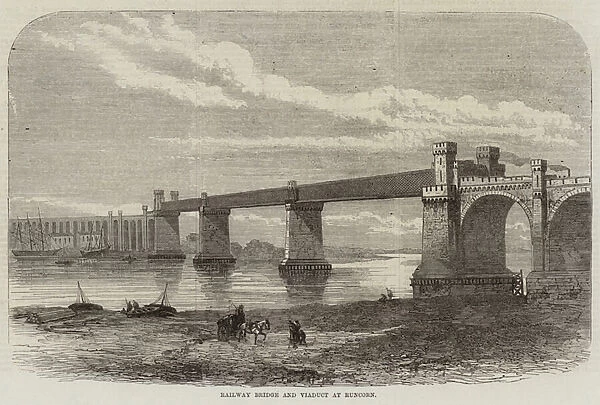 Railway Bridge and Viaduct at Runcorn (engraving)