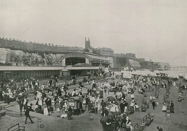 Ramsgate, a Lively View of the Sands (b  /  w photo)
