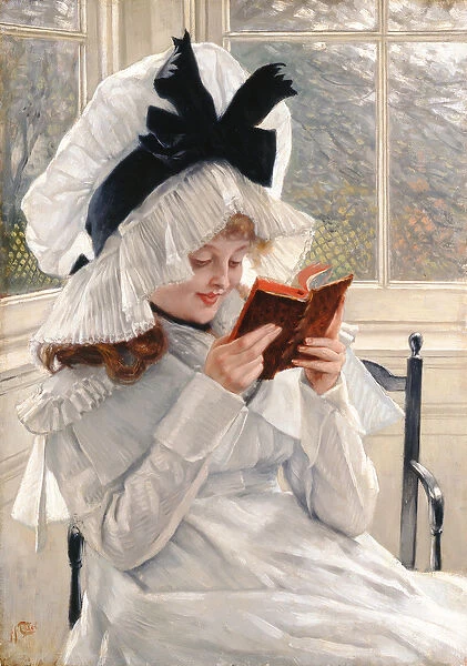 Reading a Book, 1872-73 (oil on panel)
