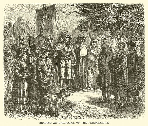 Reading an ordinance of the Fehmgericht (engraving)