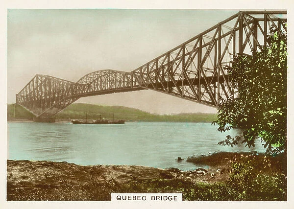 Real Photographs, c.1939: Quebec Bridge (coloured photo)