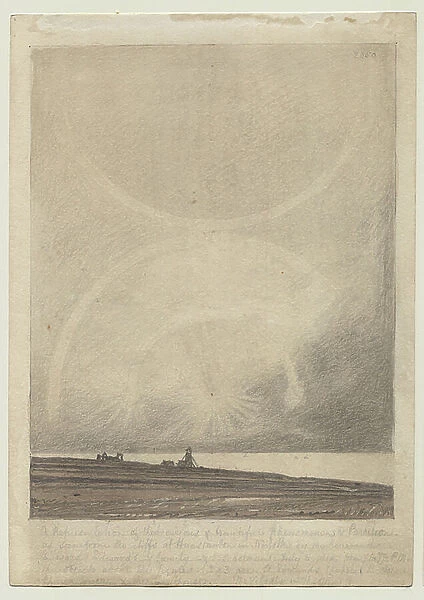 Recto: An Effect of Parhelion seen from Hunstanton Lighthouse on July 6 1816, 1818 (graphite & w / c)