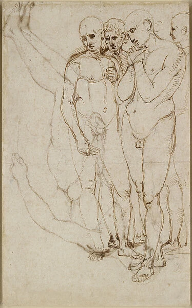 Recto: Study of four standing Men in a Pieta, WA1846. 171
