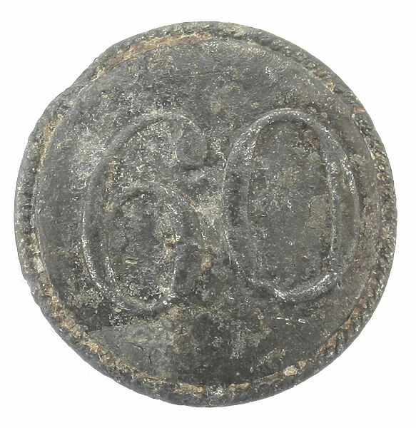 Regimental button of the British 60th Royal American Regiment of Foot