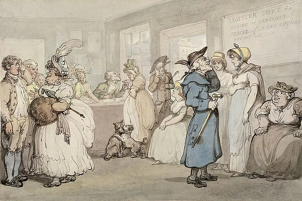 Register Office for the Hiring of Servants, c. 1805 (pen & ink with watercolour on paper)