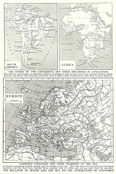 The relation of rivers and the sea to the civilisation of countries (litho)