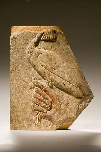 Relief fragment of an Akh bird (limestone)