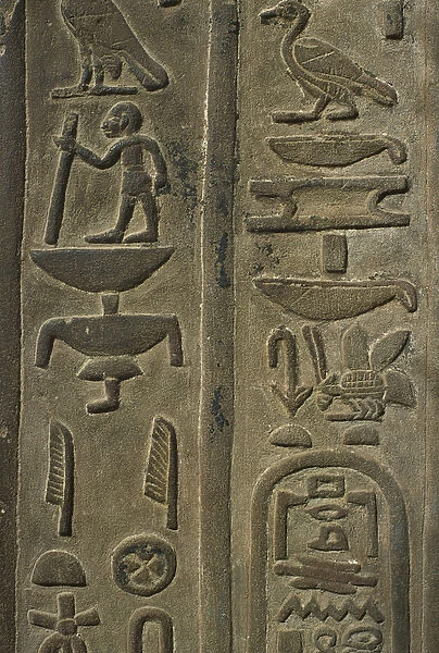 Detail of a relief, hieroglyphs (limestone)