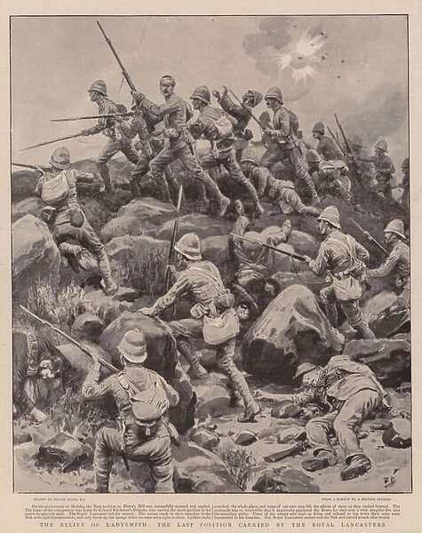 The Relief of Ladysmith, the Last Position carried by the Royal Lancasters (litho)