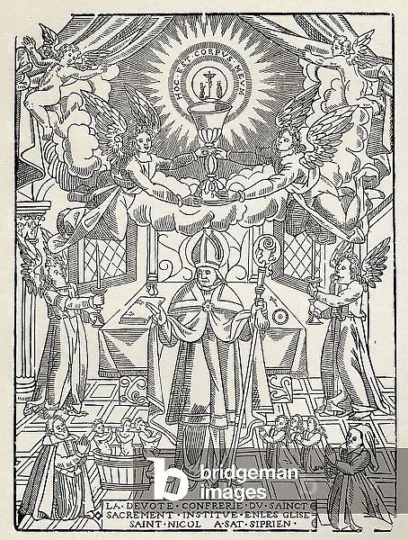 Religion. Catholic Religion.Creation of the Compagnie du Saint Sacrement (Company of the Blessed Sacrament). Poster, France, c.1630 (poster)