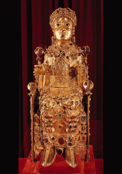Reliquary statue of St. Foy, c. 980 (gold, silver, wood, precious & semi-precious stones