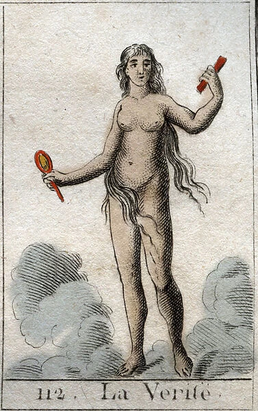 A representation of the god of the Truth, a naked young woman with a candid face