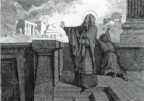 Representation of Saint Cyril of Jerusalem (315-387) (Cyril of Jerusalem). 19th century (engraving)