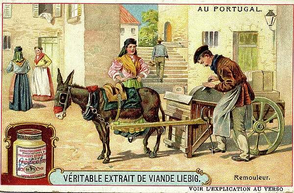 Representation of a small remoil in Portugal. Chromolithography of the late 19th century