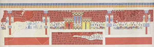 Reproduction of the Crowd Scene Fresco, Palace of Knossos, Minoan, c