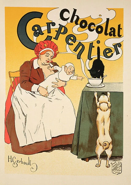 Reproduction of a poster advertising Carpentier Chocolate 1895 (colour litho)