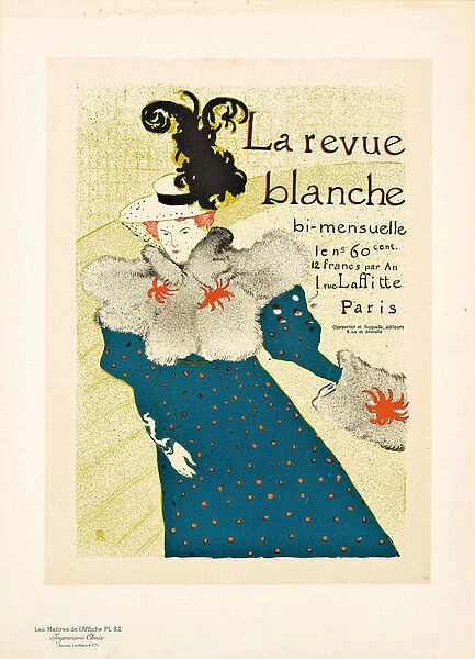 Reproduction of a poster advertising La Revue Blanche, 1895 (colour lithograph)