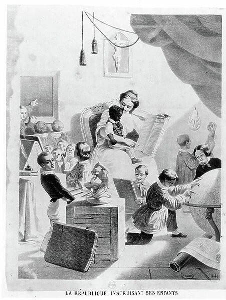 The Republic Educating Children - by Courtois (1848)