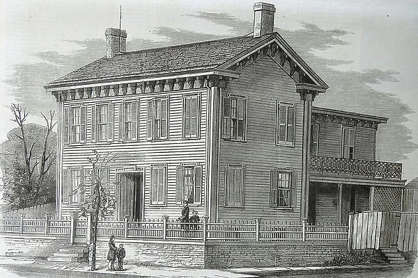 The residence of Abraham Lincoln, Springfield, Illinois, 1860 (engraving)