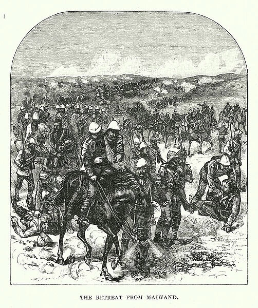 The retreat from Maiwand (engraving)