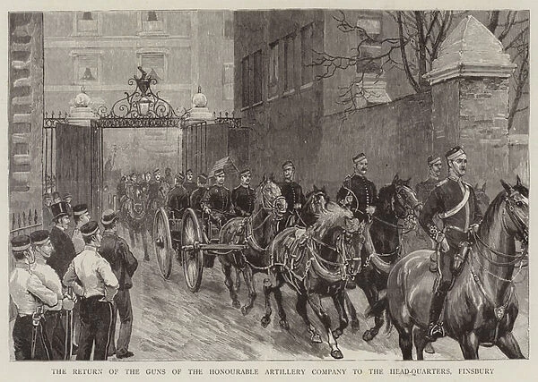 The Return of the Guns of the Honourable Artillery Company to the Head-Quarters, Finsbury (engraving)