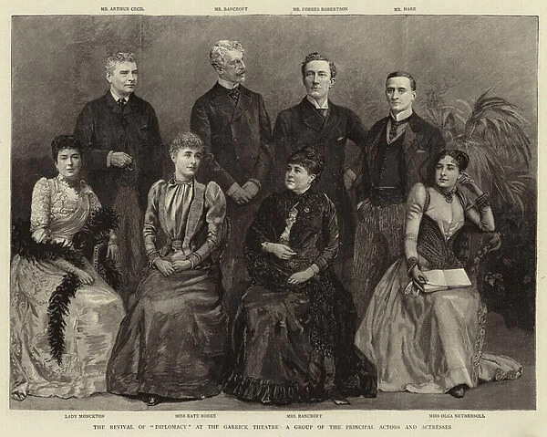 The Revival of 'Diplomacy'at the Garrick Theatre, a Group of the Principal Actors and Actresses (engraving)