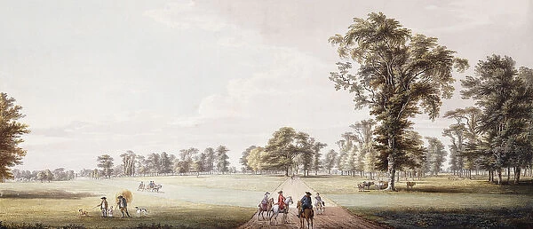 Riders in an Avenue in the Park at Luton, with Figures in a Phaeton