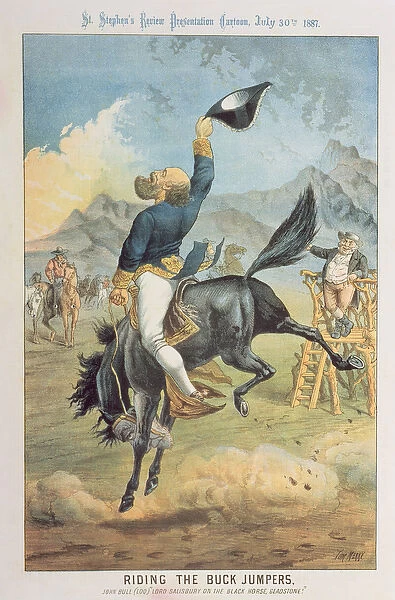 Riding the Buck Jumpers, Lord Salisbury on the Black Horse, Gladstone, from St