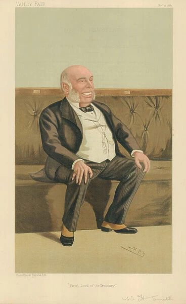 The Right Hon William Henry Smith, First Lord of the Tresury, 12 November 1887, Vanity Fair cartoon (colour litho)