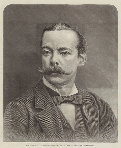 The Right Honourable Lord Randolph Churchill, MP, the New Chancellor of the Exchequer (engraving)