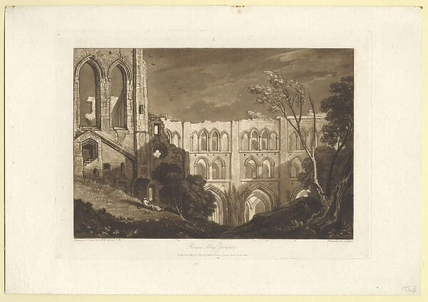 Rivaux Abbey, 1812 (etching)