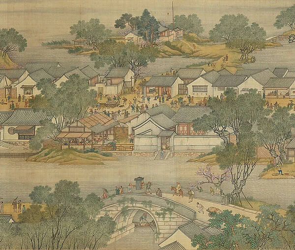 Along the River During the Qingming Festival, Qing Court Version, hand scroll