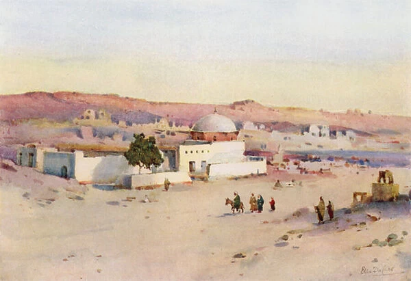 The Road from Assuan to Shellal (colour litho)