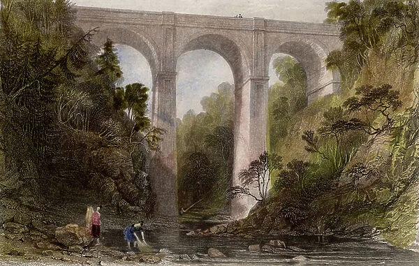 Road bridge across Mouse Water, at Cartland Crags, 1872 (engraving)