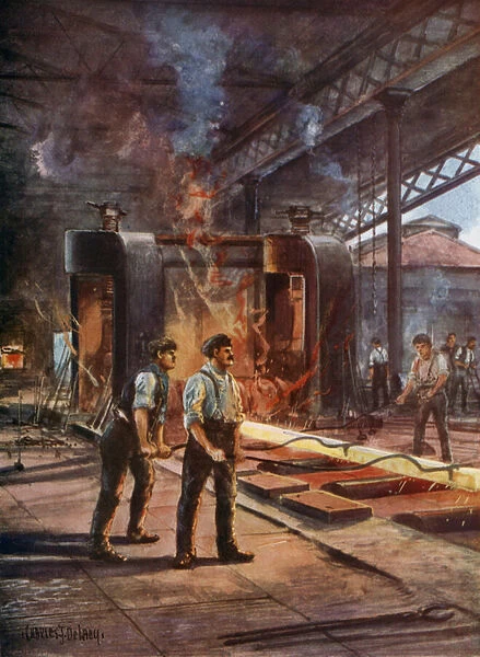 The mill - rolling steel (colour litho)