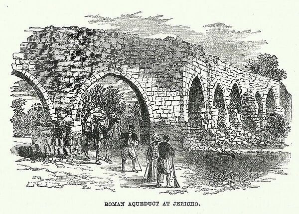 Roman Aqueduct at Jericho (colour litho)