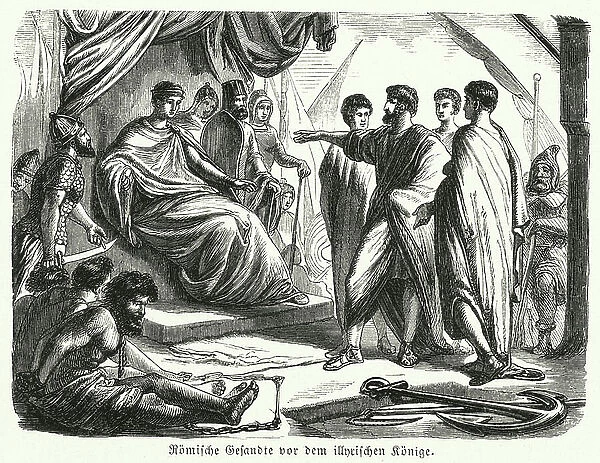 Roman envoys before the Illyrian kings (engraving)